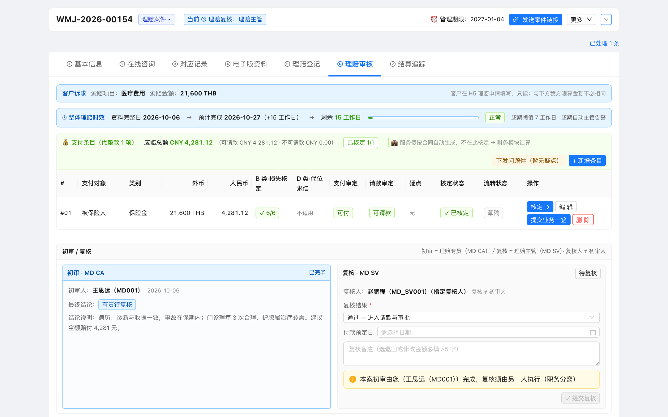 复核区置灰